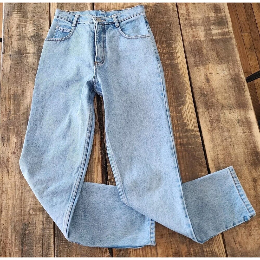 Guess Jeans Womens Sz 12 (Measures 25 inch) Denim Made USA Light Wash 90s Y2K